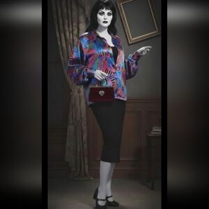 Vintage 90s Yves St Clair Novelty Print Blouse XL